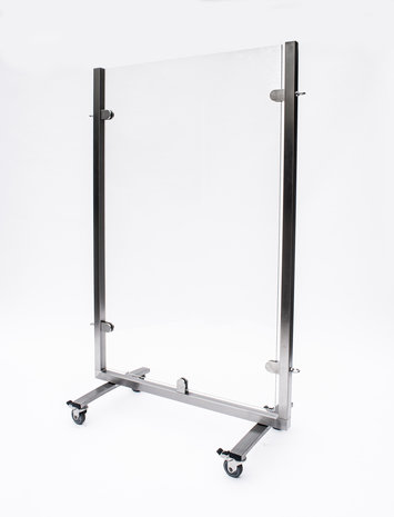 4-Delig RVS mobiel windscherm met veiligheidsglas,