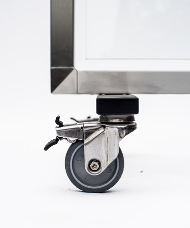 4-Delig RVS mobiel windscherm met veiligheidsglas,
