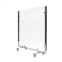 Mobiel windscherm 150 cm RVS met veiligheidsglas