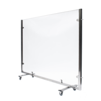 Mobiel windscherm 200 cm RVS met veiligheidsglas